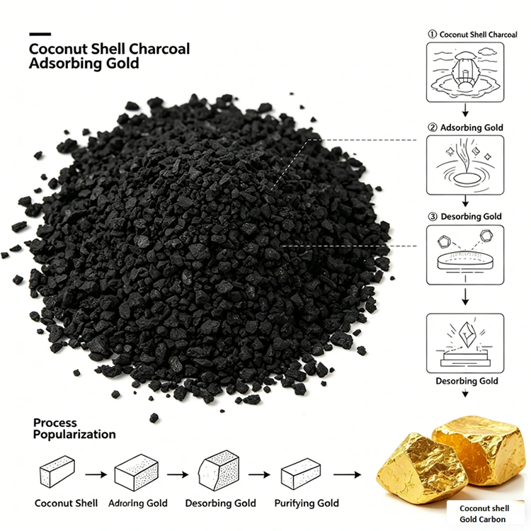 1200 Iodine Value Coconut Shell Carbon para sa Gold Recovery